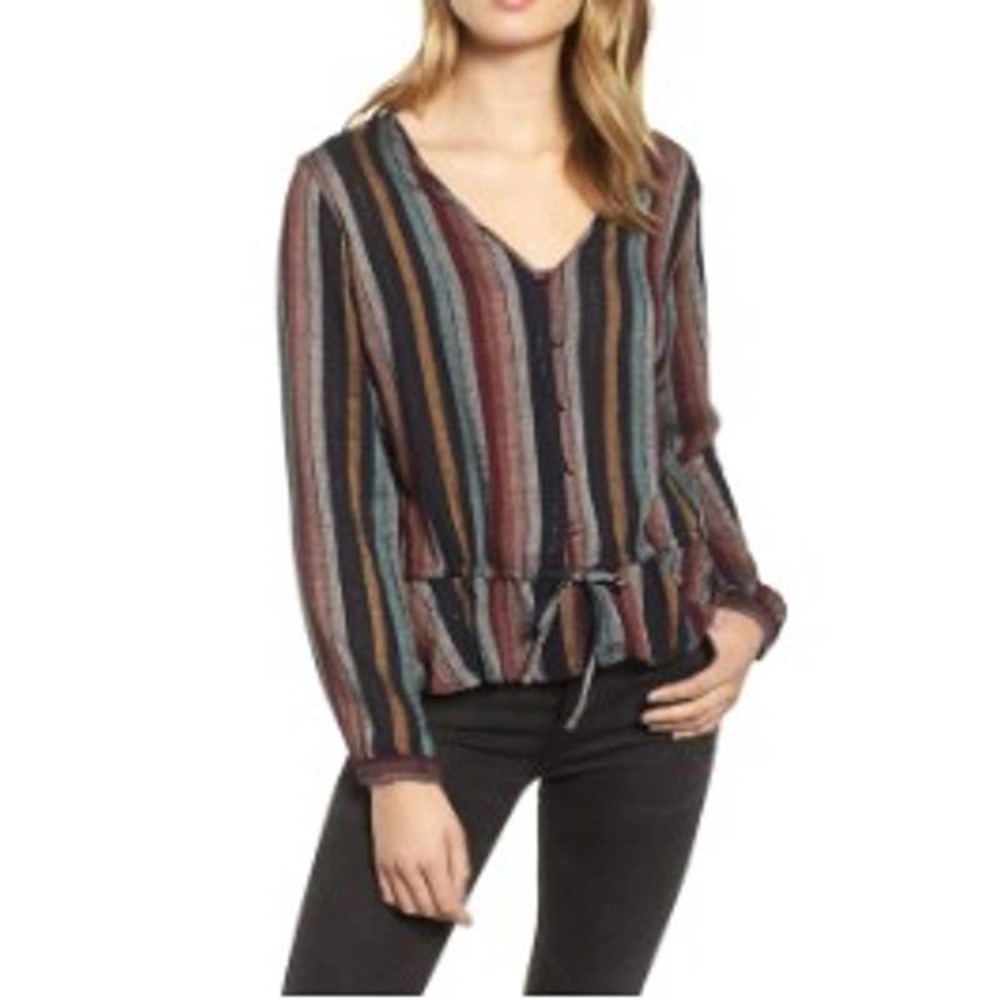 Rails Beaux Stripe Tie-Waist Button-Down Blouse I… - image 3